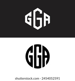 GGA triangle letter logo design with triangle shape. GGA triangle logo design monogram. GGA triangle vector logo template with red color. GGA triangular logo Simple, Elegant, and Luxurious design.