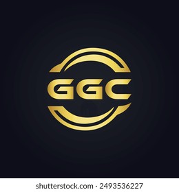 GGC logo. G G C design. White GGC letter. GGC, G G C letter logo design.  letter logo design in GOLD, 