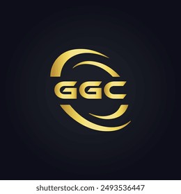 GGC logo. G G C design. White GGC letter. GGC, G G C letter logo design. letter logo design in GOLD, 