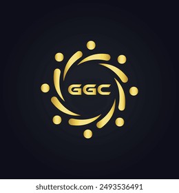 GGC logo. G G C design. White GGC letter. GGC, G G C letter logo design. letter logo design in GOLD, 