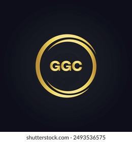 GGC logo. G G C design. White GGC letter. GGC, G G C letter logo design. letter logo design in GOLD, 