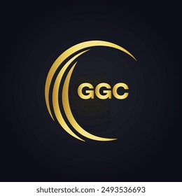 GGC logo. G G C design. White GGC letter. GGC, G G C letter logo design.  letter logo design in GOLD, 