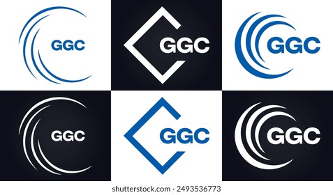 GGC logo. G G C design. White GGC letter. GGC, G G C letter logo design.  letter logo design in GOLD, 