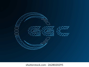 Diseño de Vector de logotipo de letra de polietileno baja GGC. Diseño de logotipo de poliéster inferior de GGC. Logotipo de poliéster bajo.
