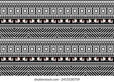 ggeometric shapes pattern tribal fabric designs flower elephant The triangular circles are arranged in a pattern.black and white designs patterns for extile business printing, curtains carpets sarong 