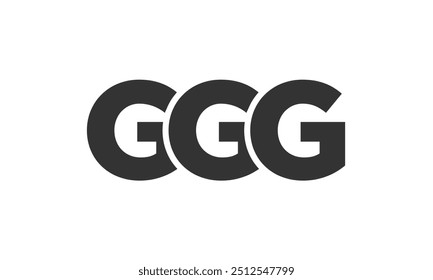 GGG Logo Design-Vorlage mit starkem und modernem Fettdruck. Ursprünglicher Vektor-Logotyp mit einfacher und minimaler Typografie. Trendy Unternehmensidentität ideal für Unternehmen Markenpräsenz.