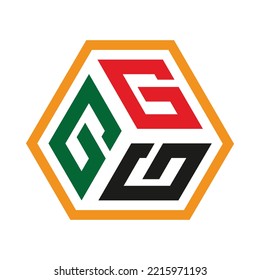 GG diseño de tres letras inicial de diseño de logotipo, plantilla vectorial, monograma, abstracto, marca de texto, marca de letra, negocios, tipografía, plano, minimalista, marca, logotipo de letra inicial, símbolo, geométrico, aislado,