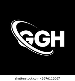 Logotipo de GGH. Letra GGH. Diseño de logotipo de letra GGH. Logotipo de GGH inicial enlazado con el círculo y el logotipo del monograma en mayúsculas. Tipografía GGH para tecnología, negocio y marca inmobiliaria.