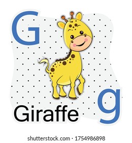 G-Giraffe. A-Z alphabet animal collection. learning and teaching materials. for the development of children. online learning.