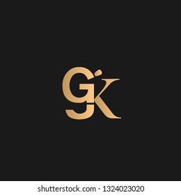 GGK, GK logo vector. Golden initial logo on black background