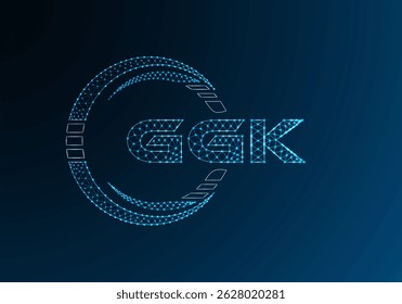 GGK low poly letter logo vector design. GGK lower poly logo design. Low poly logo.