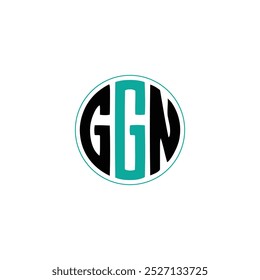 Diseño original del logotipo del monograma de la letra del círculo de GGN. GGN Tipo de letra inicial Logo, GGN Icon Logo Imagen Vector Stock