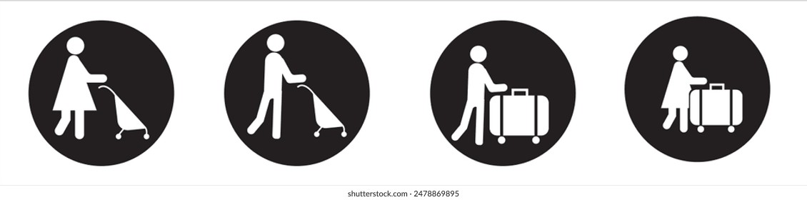 Gguidance pictogram icons about social life.Guidance icon set vector illustration, airport, bus station, shopping mall