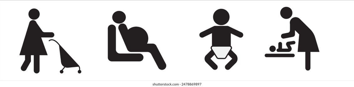 Gguidance pictogram icons about social life.Guidance icon set vector illustration, airport, bus station, shopping mall