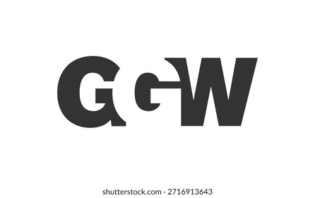 Diseño del logotipo de GGW. Letra inicial G G W estilo de letra en negrita para startups tecnológicas, consultoría, marca corporativa. Nombre creativo de la empresa, titulares de la tipografía, identidad, logotipo de moda. Ilustración vectorial.