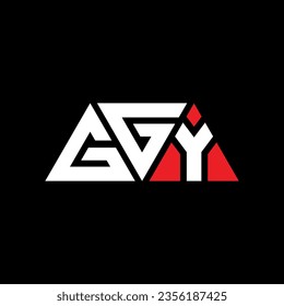 GGY triangle letter logo design with triangle shape. GGY triangle logo design monogram. GGY triangle vector logo template with red color. GGY triangular logo Simple, Elegant, and Luxurious design.