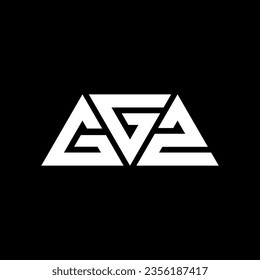 GGZ triangle letter logo design with triangle shape. GGZ triangle logo design monogram. GGZ triangle vector logo template with red color. GGZ triangular logo Simple, Elegant, and Luxurious design.