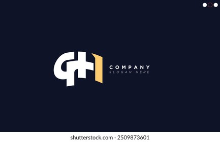 Letras del alfabeto de GH Iniciales Logotipo del monograma HG, G y H