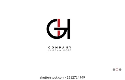 GH Alphabet letters Initials Monogram logo HG, G and H