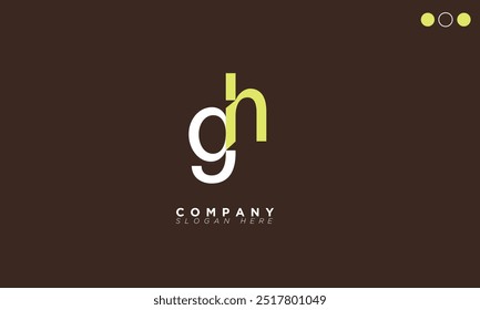Letras do alfabeto GH Iniciais Logotipo do monograma HG, G e H