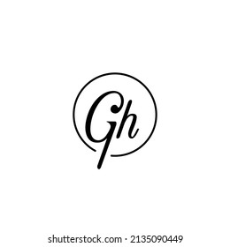 GH circle feminine concept initial logo best for beauty and fashion