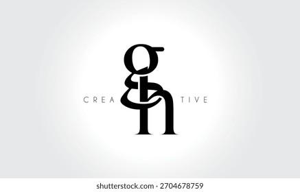 GH Elegant Serif Monogram Logo – Luxury Lowercase Typographic Lettermark for Modern Branding