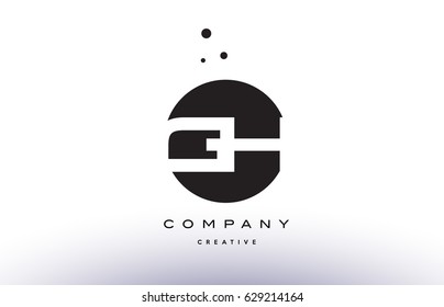 GH G H alphabet company letter logo design vector icon template simple black white circle dot dots creative abstract