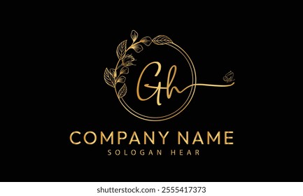 GH H G  initial signature logo template vector