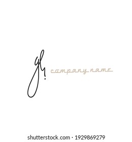 gh handwritten logo beauty monogram and elegant design