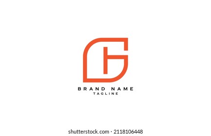 GH, HG, Abstract initial monogram letter alphabet logo design