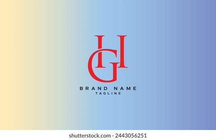 GH, HG, Abstract initial monogram letter alphabet logo design