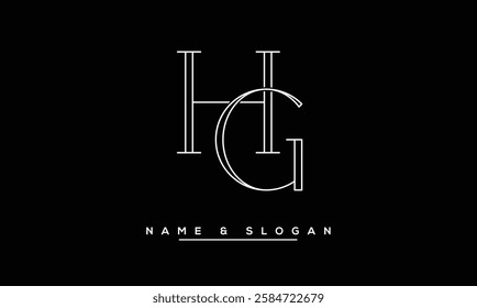 GH, HG Abstract Letters Logo Monogram