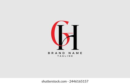 GH, HG, CH, HC, Abstract initial monogram letter alphabet logo design