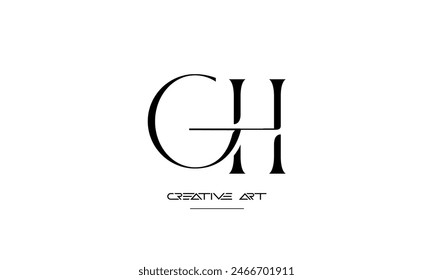 GH, HG, G, H abstract letters logo monogram