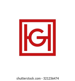 GH HG initial company, red square frame