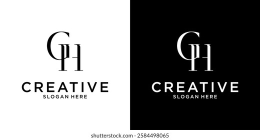 GH or HG initial letter logo design vector