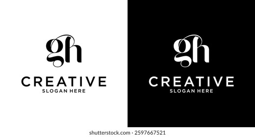 GH or HG initial letter logo design vector