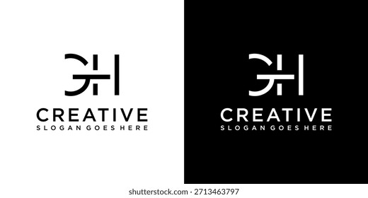 Logo-Design-Vektor für Anfangsbuchstaben GH oder HG