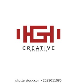 GH or HG letter logo design. Creative G H letter icon. Premium Vector