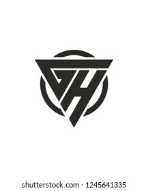 GH HG Triangle Circle Logo Design