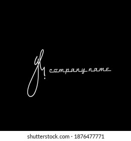 fondo negro de escritura a mano inicial gh