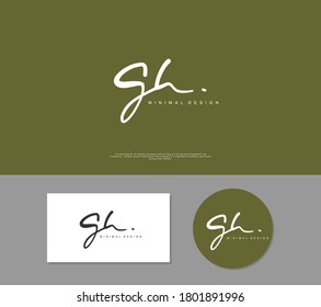 GH Escritura manual inicial o logotipo manuscrito para identidad. Logo con firma y estilo dibujado a mano.