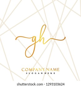 GH Initial Handwriting logo template vector