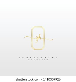 GH initial handwriting logo template vector