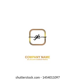 GH Initial handwriting logo template vector