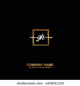 GH Initial handwriting logo template vector