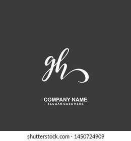 GH Initial handwriting logo vector