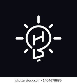 GH Initial Letter with creative bulb Logo vector