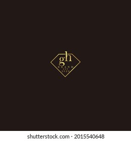 GH Initial logo diamond luxury wedding illustration