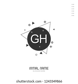 GH Initial logo template vector